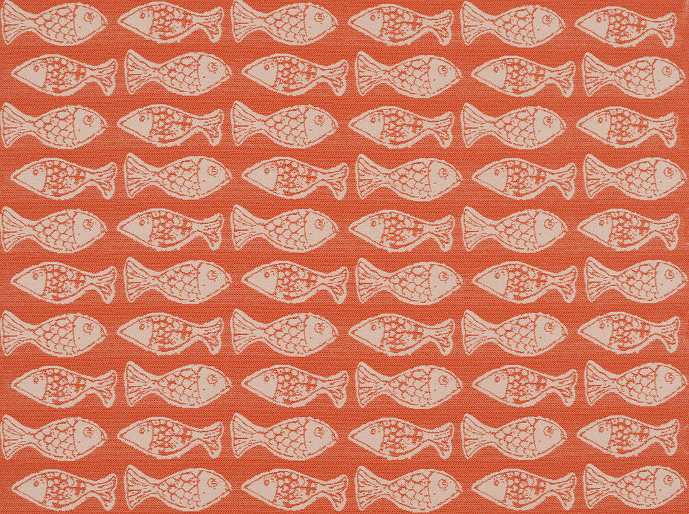Sd-School Of Fish M Persimmon 318M by Covington Designer Fabric 100% POLYPROPYLENE VAR 30000 Horizontal: 9.25 and Vertical: 4.125 54 - Swanky Fabrics -