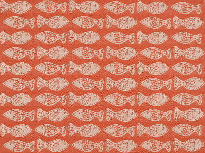 Sd-School Of Fish M Persimmon 318M by Covington Designer Fabric 100% POLYPROPYLENE VAR 30000 Horizontal: 9.25 and Vertical: 4.125 54 - Swanky Fabrics -