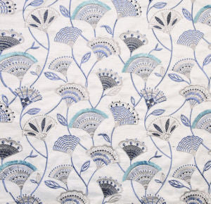 Selena Navy by Norbar Designer Fabric GALLERY 69% POLYESTER 29% RAYON CHINA 11 1/4"V 12 3/4"H 53 - Swanky Fabrics -