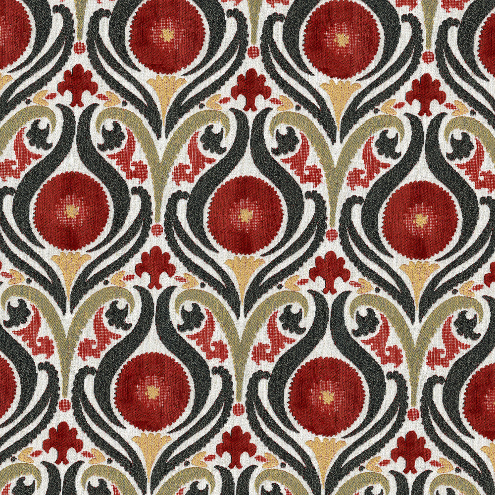 Captivate 14 Blaze by ABBEYSHEA Designer Fabric 100% Polyester China </p><p>Repeat: Horizontal: 6.8" (17.2 cm) Up the Roll and Vertical: 13.5" (34.3 cm) Across the Roll 54" (137 cm) - Swanky Fabrics -