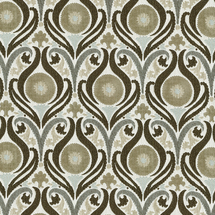 Captivate 31 Feather by ABBEYSHEA Designer Fabric 100% Polyester China </p><p>Repeat: Horizontal: 6.8" (17.2 cm) Up the Roll and Vertical: 13.5" (34.3 cm) Across the Roll 54" (137 cm) - Swanky Fabrics -