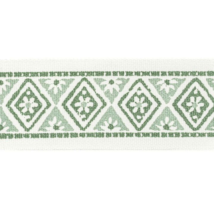 Shenandoah Tape 3 Seaglass by Stout Trim Stout Trim Shenandoah Tape 3 SeaglassTrim NATURAL BEAUTY TRIM 100%COT INDIA </p><p>Repeat: H: 2.500, V: 1.500 2.5 in - Fabric Carolina -