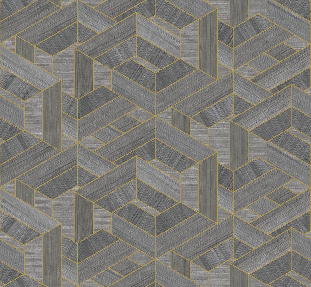 Linnea Graphite Dust SHS10303 by Seabrook Designs Designer Wallpaper