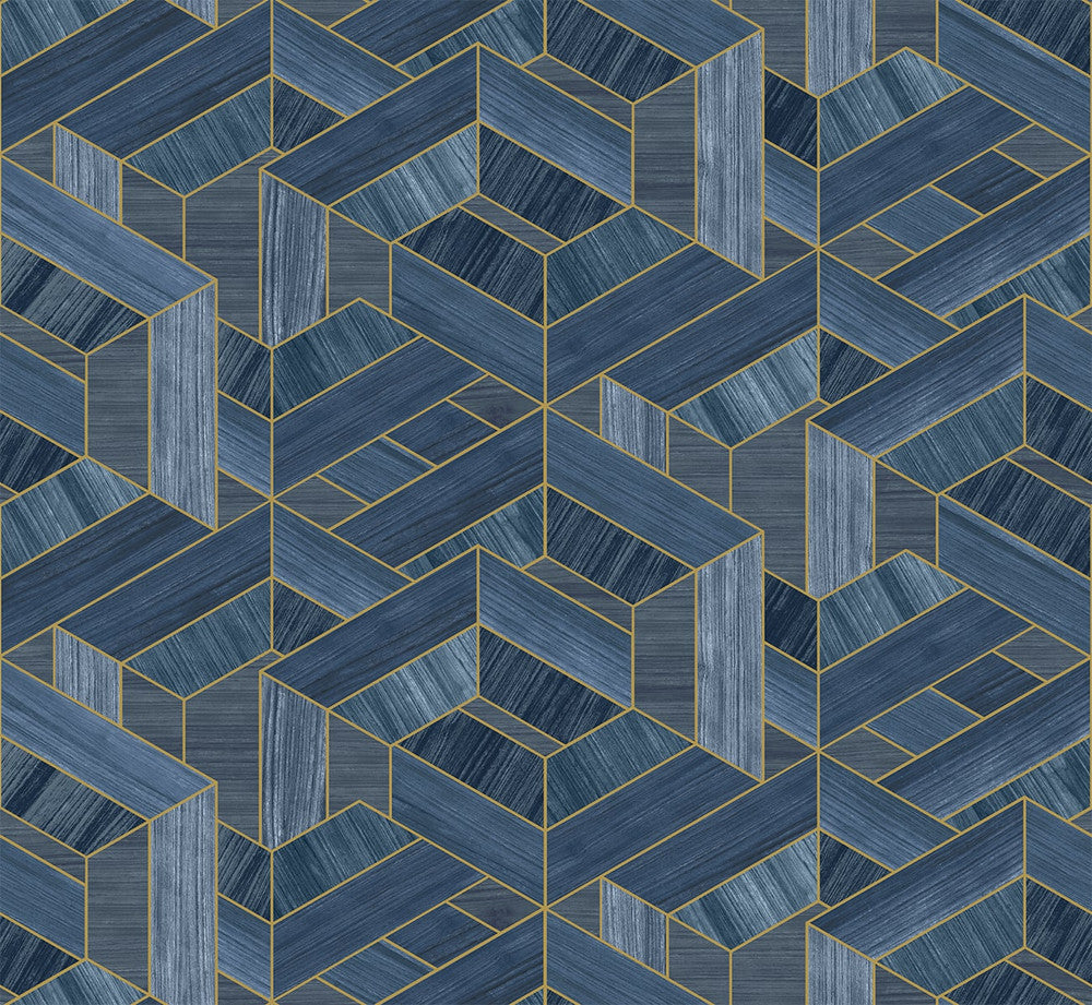 Linnea Denim Blue SHS10307 by Seabrook Designs Designer Wallpaper