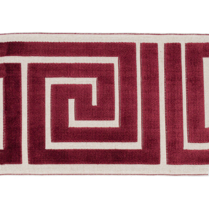 Sidewinder Tape Crimson by Magnolia Designer Trim - 58% Rayon, 31% Poly, 11% Linen China Horizontal: and Vertical: 13.5 7 - Swanky Fabrics -