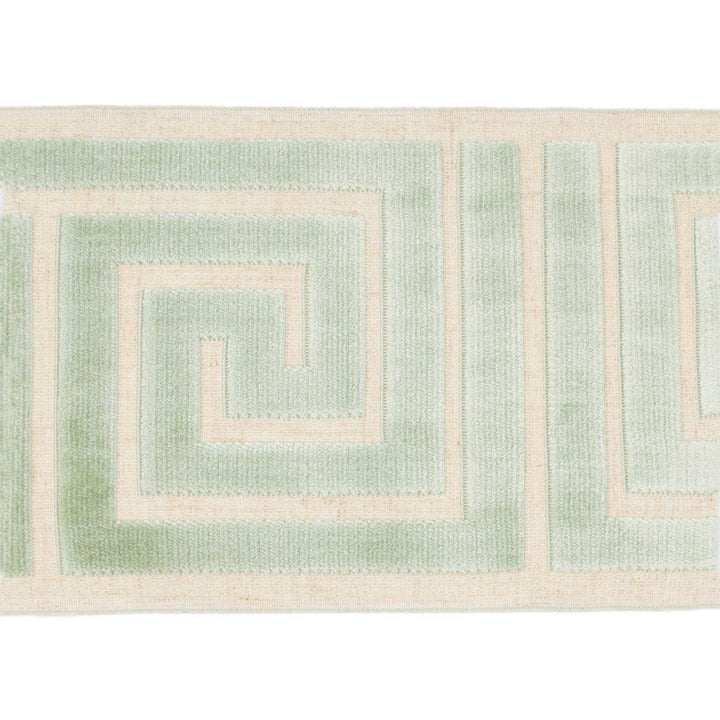 Sidewinder Tape Sea Green by Magnolia Designer Trim - 58% Rayon, 31% Poly, 11% Linen China Horizontal: 13.5 and Vertical: 7 - Swanky Fabrics -