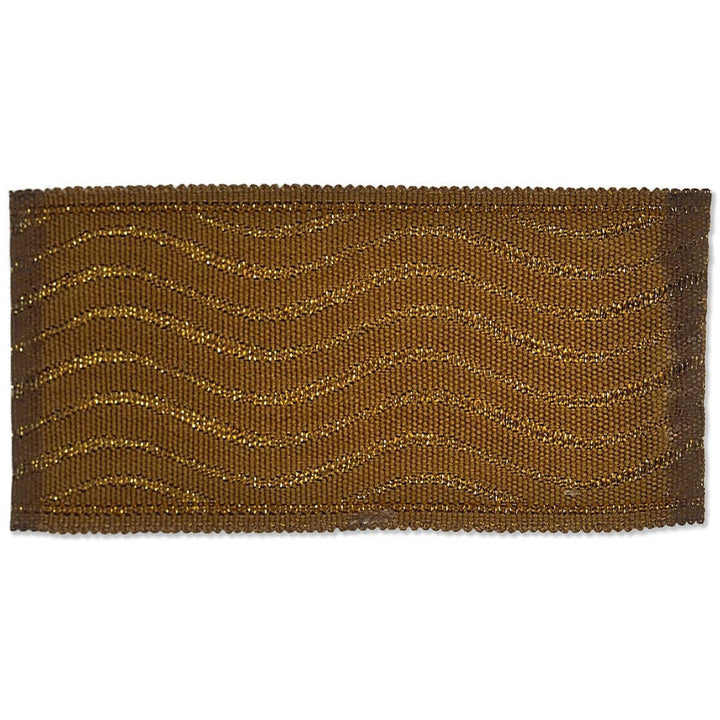 Signature 8 Coffee by Stout Designer Trim New World Tapes & Borders 91% Spun Viscose 9% Metallic CHINA Horizontal: 0 and Vertical: 0 2 in - Swanky Fabrics -