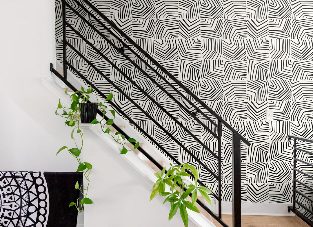 Linework Maze Inkwell SL80210 by Seabrook Designs Designer Wallpaper