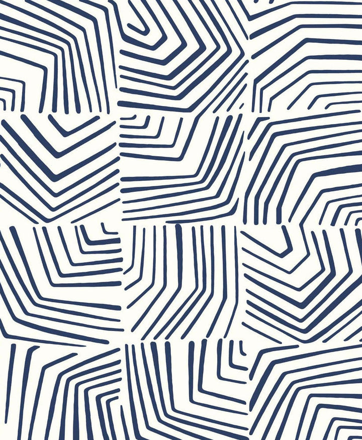 Linework Maze Imperial Blue SL80212 by Seabrook Designs Designer Wallpaper