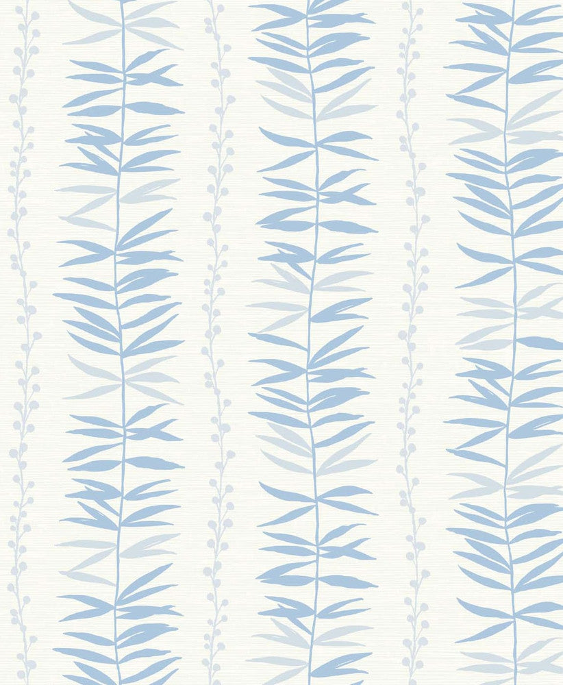Summer Garland Sky Blue SL80502 by Seabrook Designs Designer Wallpaper