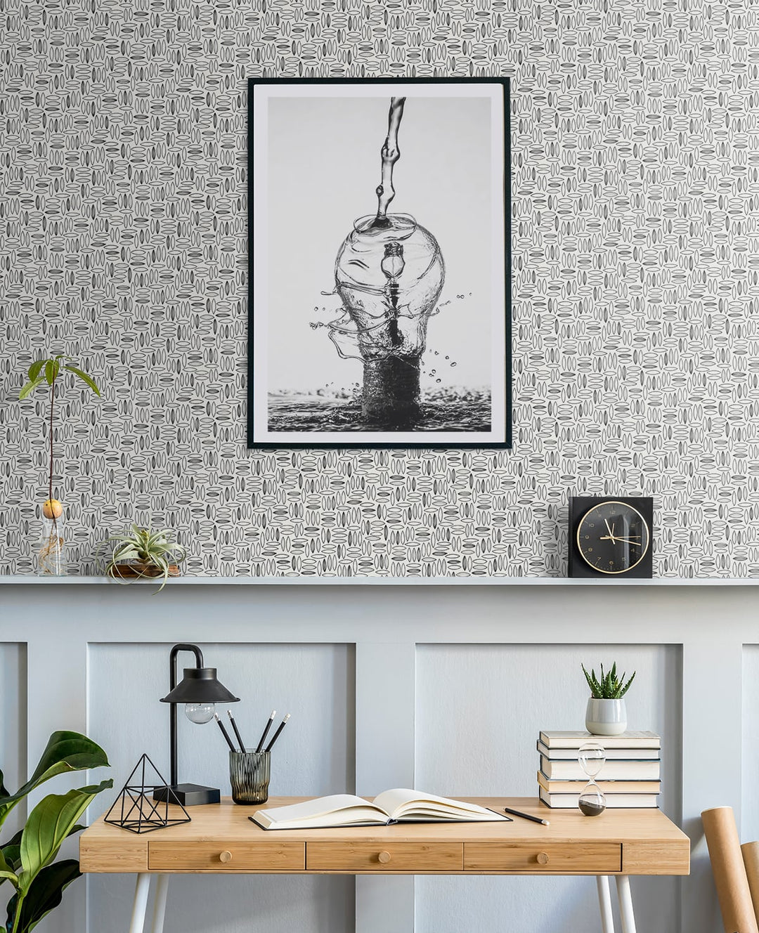 Pip Geo Salt And Pepper SL80600 by Seabrook Designs Designer Wallpaper