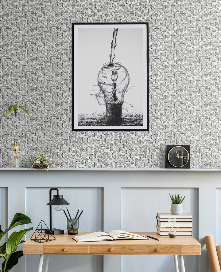 Pip Geo Salt And Pepper SL80600 by Seabrook Designs Designer Wallpaper