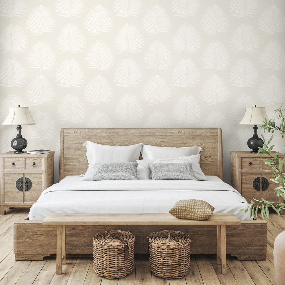 Island Palm Alabaster SL80700 by Seabrook Designs Designer Wallpaper