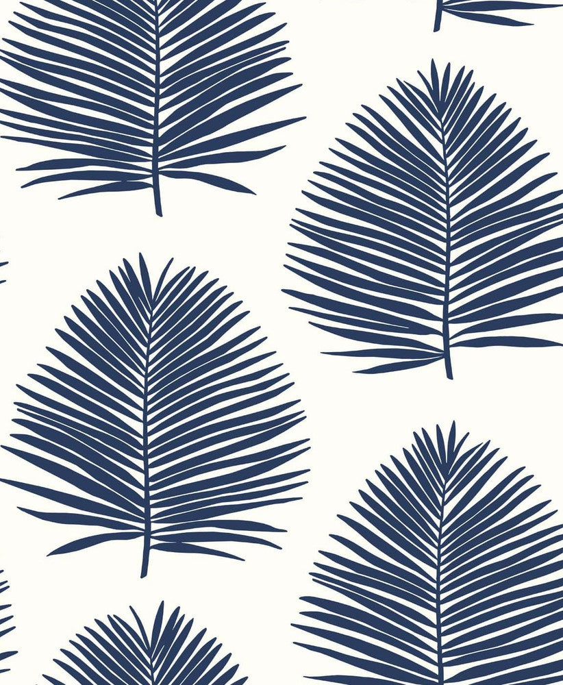Island Palm Navy Blue SL80702 by Seabrook Designs Designer Wallpaper