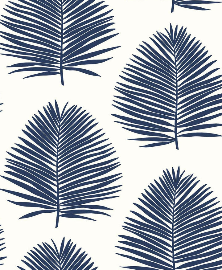 Island Palm Navy Blue SL80702 by Seabrook Designs Designer Wallpaper