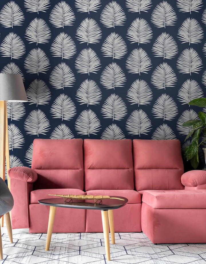 Island Palm Midnight Sky SL80712 by Seabrook Designs Designer Wallpaper