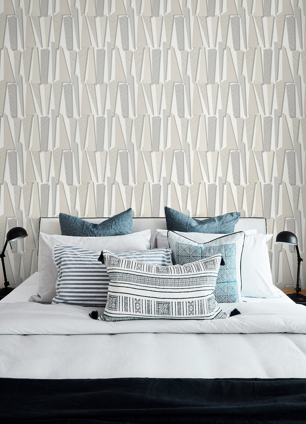 Geometric Shadows Linen SL80800 by Seabrook Designs Designer Wallpaper