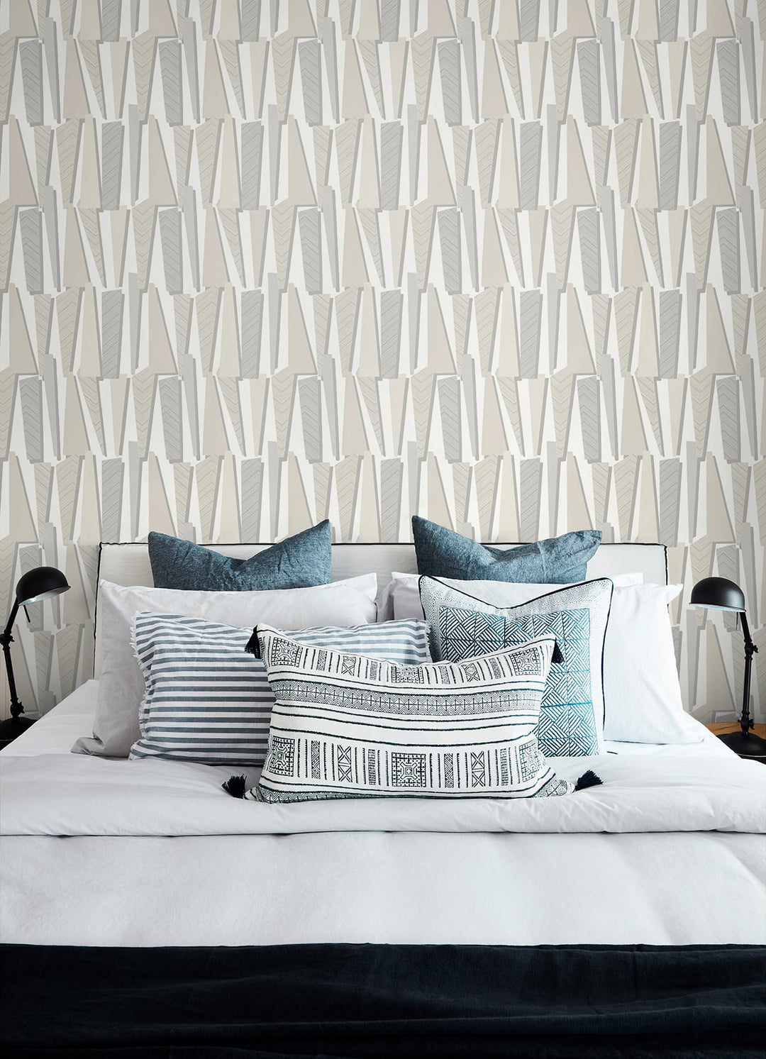 Geometric Shadows Linen SL80800 by Seabrook Designs Designer Wallpaper