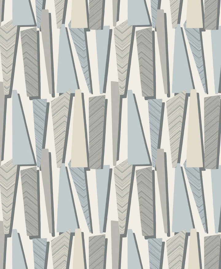 Geometric Shadows Aquamarine SL80808 by Seabrook Designs Designer Wallpaper
