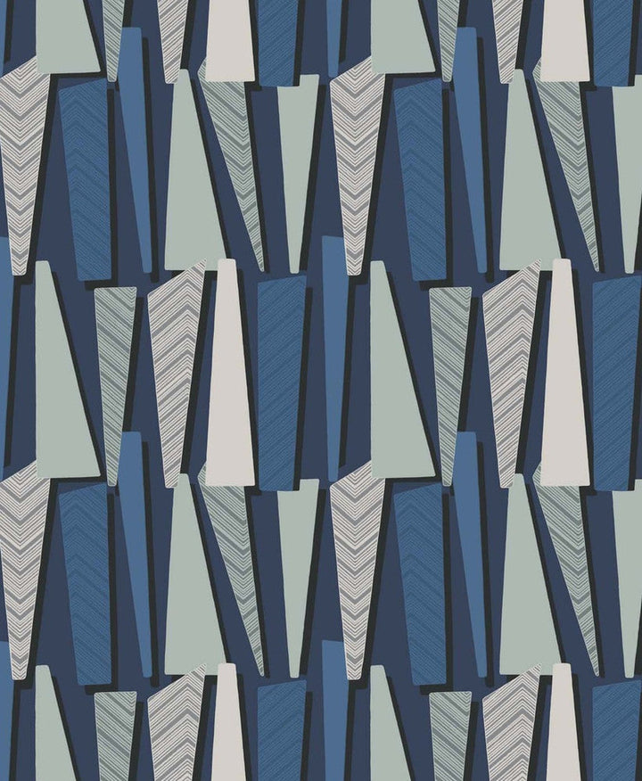 Geometric Shadows Denim SL80812 by Seabrook Designs Designer Wallpaper