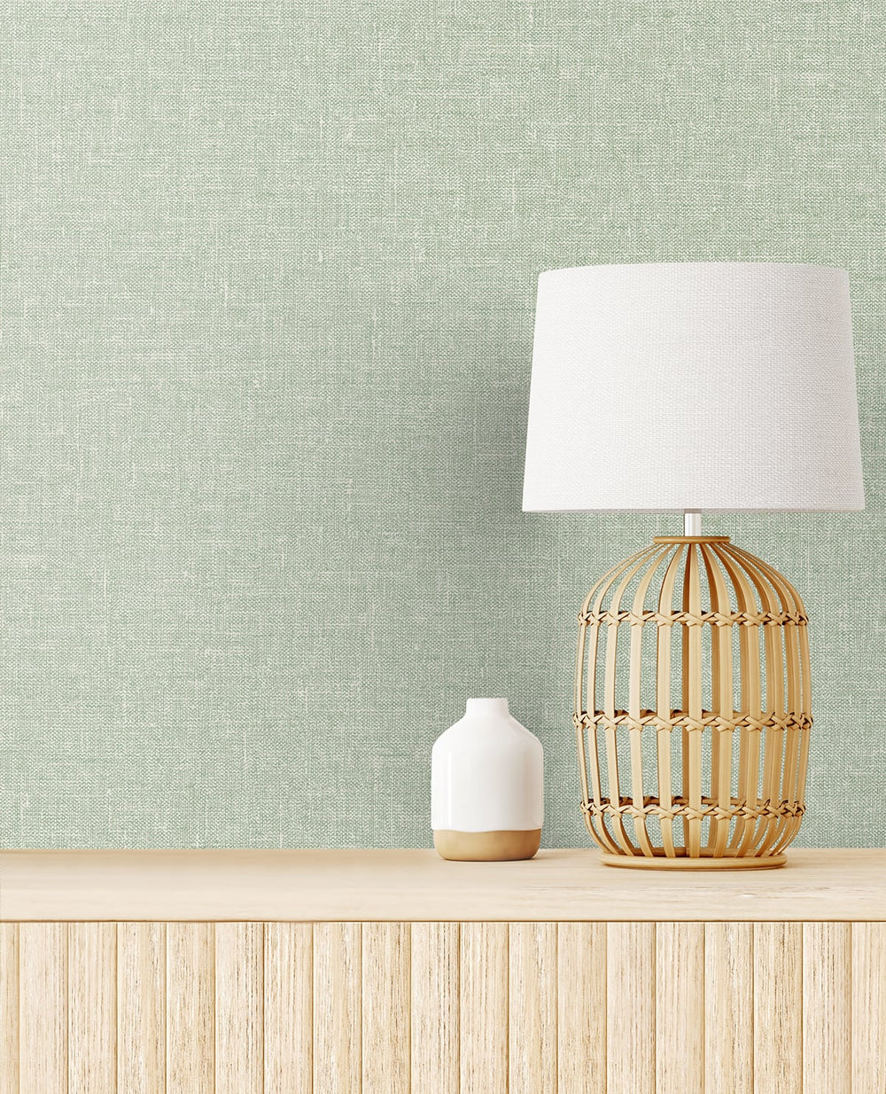 Soft Linen Sage SL81104 by Seabrook Designs Designer Wallpaper