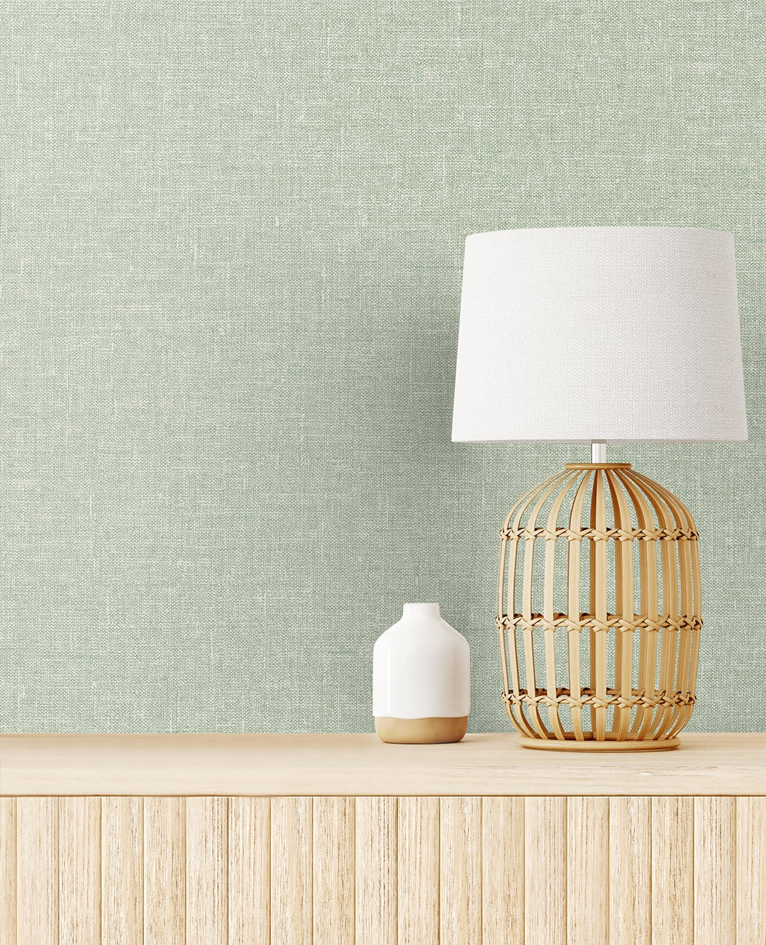 Soft Linen Sage SL81104 by Seabrook Designs Designer Wallpaper