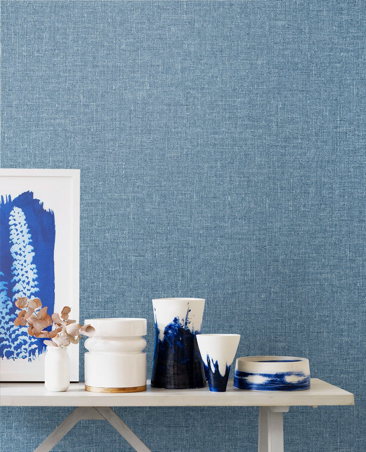Soft Linen Blueberry SL81112 by Seabrook Designs Designer Wallpaper