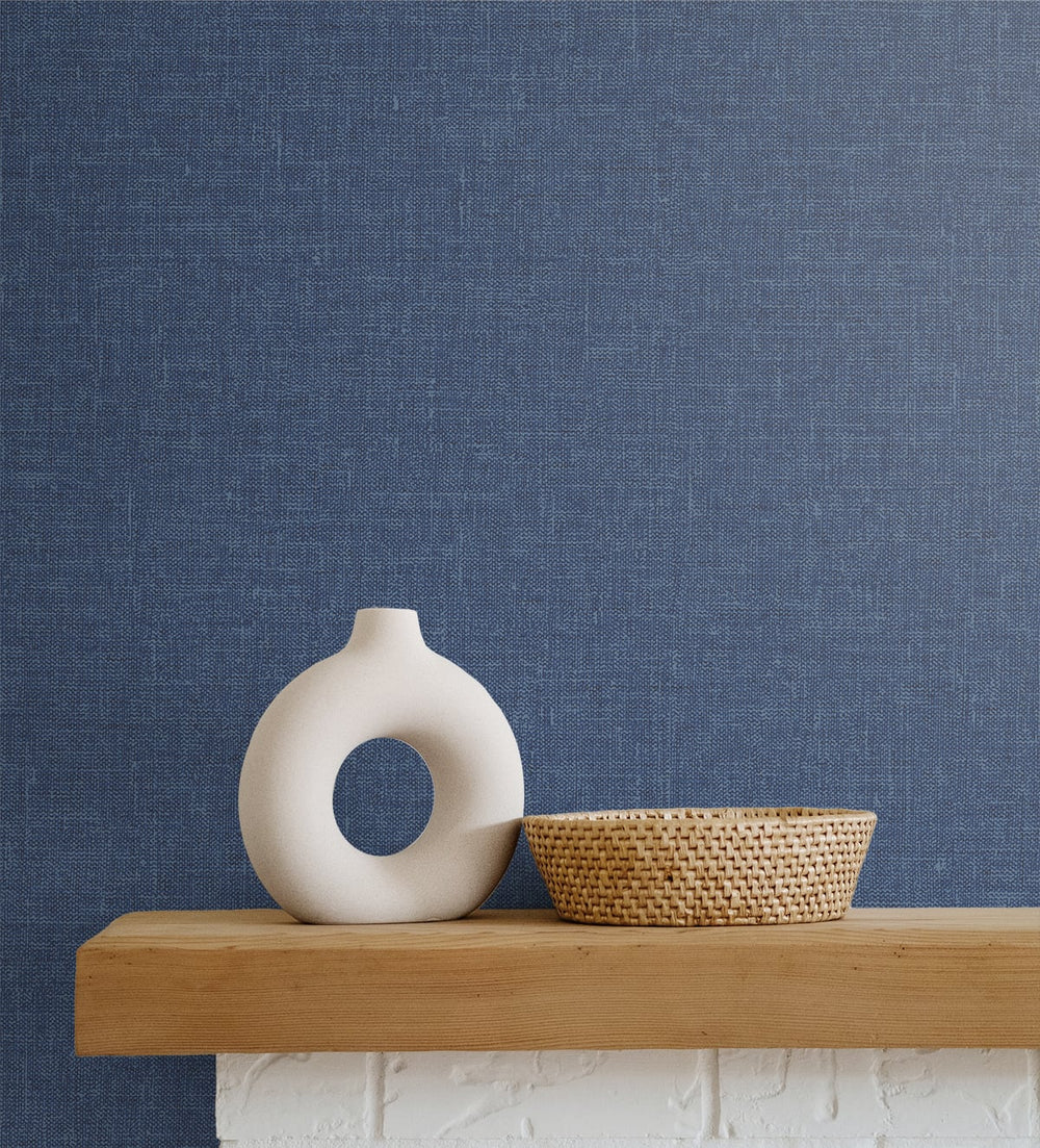 Soft Linen Navy SL81142 by Seabrook Designs Designer Wallpaper
