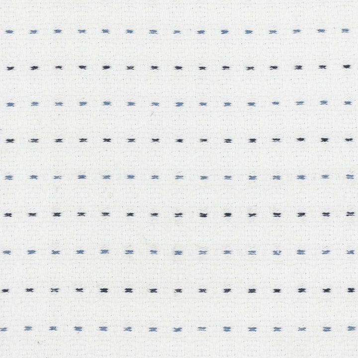 Slender 1 Blue/White by Stout Designer Fabric COMFORTABLE LIVING HAZE/NAVY 60%COT 40%POL USA Horizontal: 1.500 and Vertical: 1.500 54 in - Swanky Fabrics -