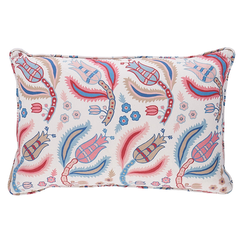 Schumacher Pillow Malabar Vine Pillow - Sky & Rose