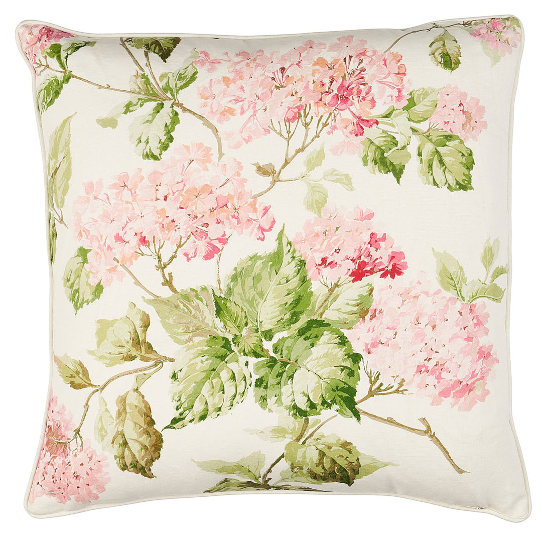 Schumacher Pillow Summer Hydrangea Pillow - Blush