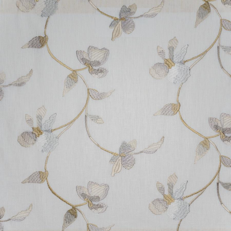 Sweet Pea # 634 Silver by Maxwell Designer Fabric Color Theory-Vol.Viii Tigerseye BASE: 52% POLYESTER
48% COTTON
EMB: 100% VISCOSE INDIA V-9.3" H-17.5" 52" - Swanky Fabrics -