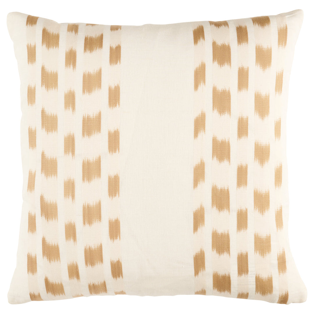 Schumacher Pillow Izmir Ikat Stripe Pillow - Sand