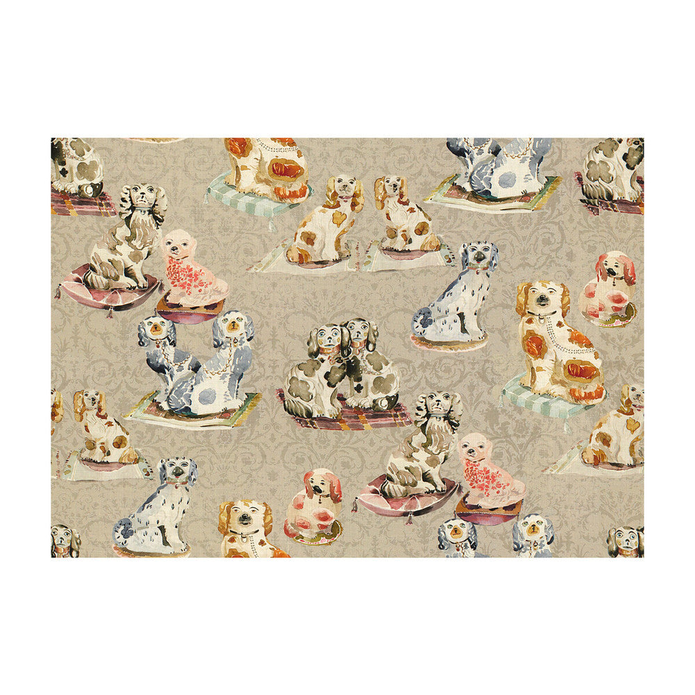 Spaniel Montage by Kravet Couture Designer Fabric LINEN - 100% Austria MEDIUM Horizontal: and Vertical: 38 60 - Swanky Fabrics -