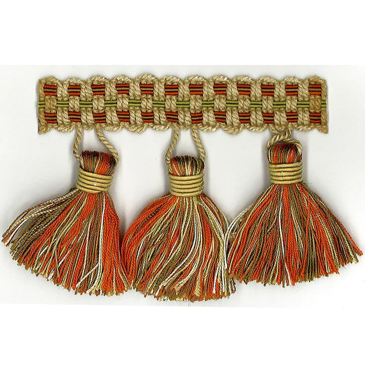 Sponsor 12 Tangerine by Stout Designer Trim Art Of Design Trim-2 Tassel Fringe 100% Spun Viscose CHINA Horizontal: 0 and Vertical: 0 3 in - Swanky Fabrics -
