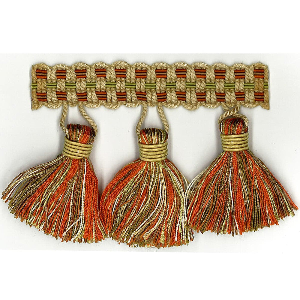 Sponsor 12 Tangerine by Stout Designer Trim ART OF DESIGN TRIM-2 TASSEL FRINGE 100%SVI CHINA </p><p>Repeat: 0 3 in - Swanky Fabrics -