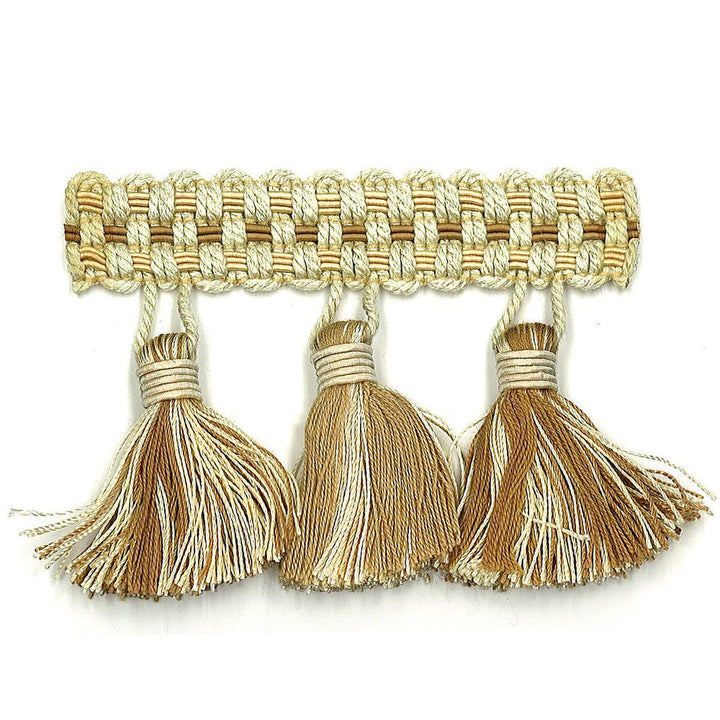 Sponsor 24 Sand by Stout Designer Trim ART OF DESIGN TRIM-2 TASSEL FRINGE 100%SVI CHINA FLAME RETARDANT-U.F.A.C. CLASS 1 CATB 117-2013 WYZENBEEK 100 000 DOUBLE RUB WEAR TEST (HEAVY DUTY) Horizontal: 0.000 and Vertical: 0.000 3 in - Swanky Fabrics -