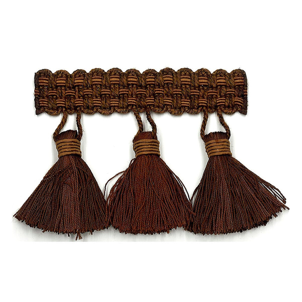 Sponsor 3 Cocoa by Stout Designer Trim ART OF DESIGN TRIM-2 TASSEL FRINGE 100%SVI CHINA </p><p>Repeat: 0 3 in - Swanky Fabrics -