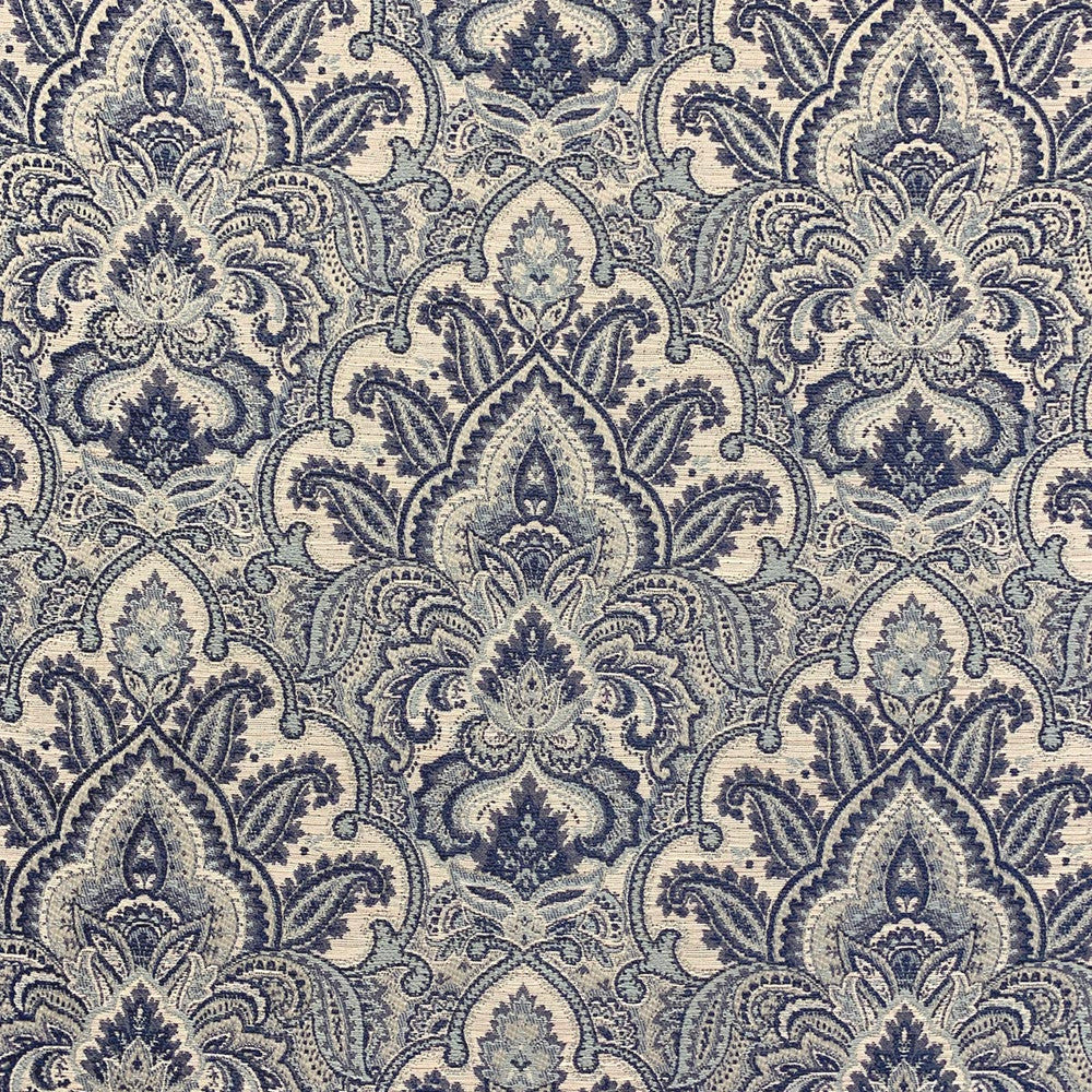 Stowe Cobalt by Magnolia Designer Fabric - 72% Vis, 21% Poly, 7% Cot India 20000 Horizontal: 13.5 and Vertical: 13.5 54 - Swanky Fabrics -