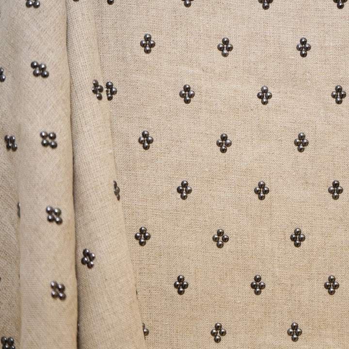 Studly 33Sj101 by JF Designer Fabric JF Studio 72% Linen, 28% Metallic India Horizontal: 1.75 and Vertical: 2 54 - Swanky Fabrics -