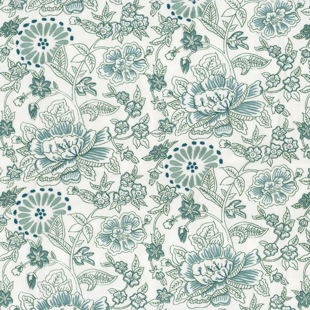 Suki 3 Lagoon by Aoc Fabric Aoc Fabric Suki 3 LagoonFabric THE ART OF COLOR WELL KEPT SECRET 54%LIN 46%COT %VEMB INDIA </p><p>Repeat: H: 17.250, V: 10.000 52 in - Fabric Carolina -