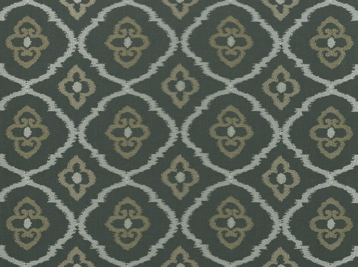 Sumatra Gunmetal 945 by Covington Designer Fabric our website for purchase 75% Viscose/25% Linen India 25000 Horizontal: 10.5" and Vertical: 9.5" 55" - Swanky Fabrics -