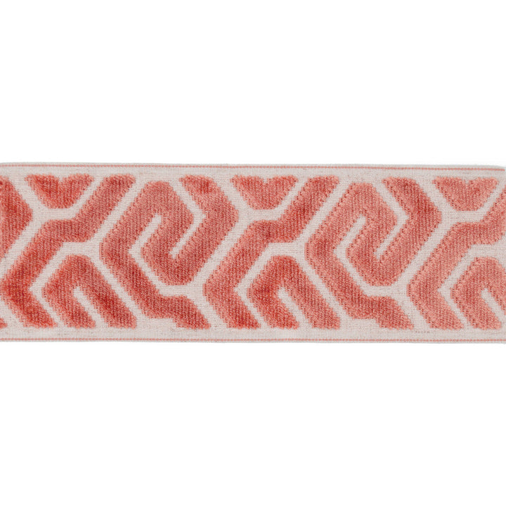Sutton Tape Flamingo by Magnolia Designer Trim - 58% Rayon, 31% Poly, 11% Linen China Horizontal: and Vertical: 3.5 - Swanky Fabrics -