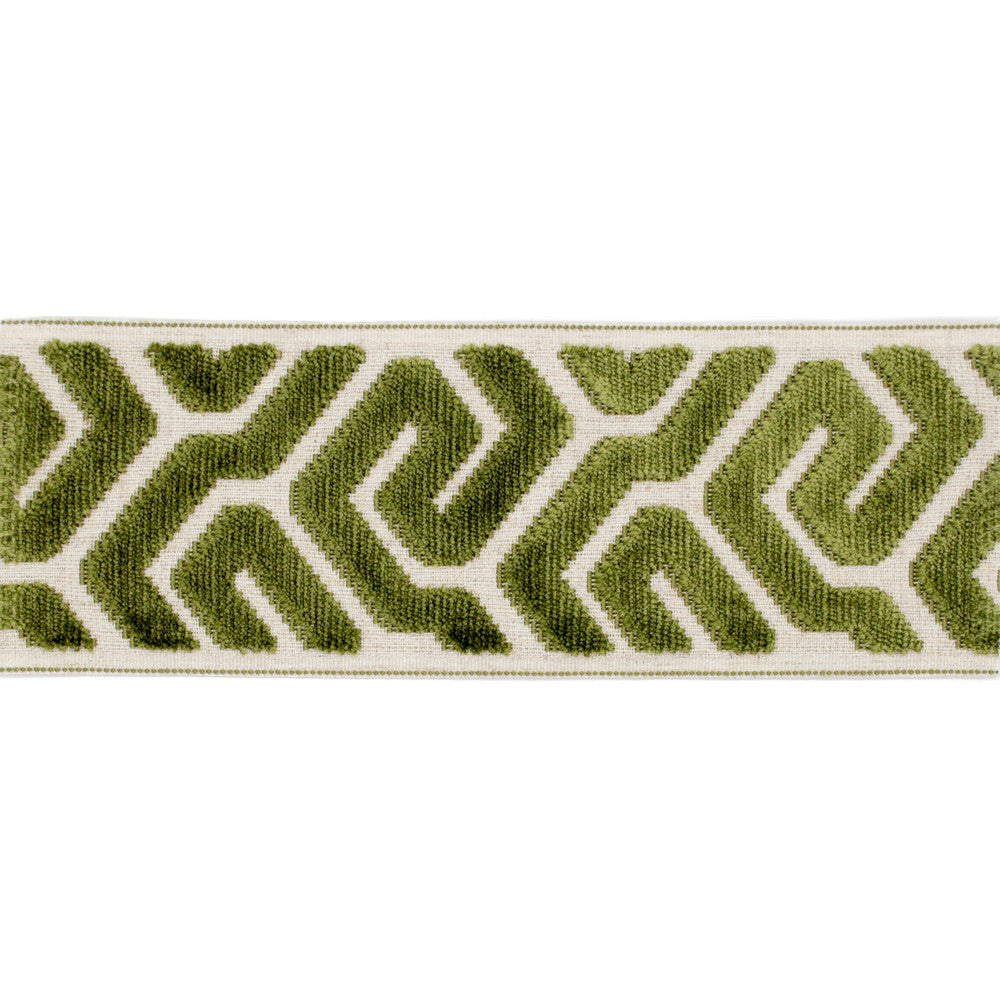 Sutton Tape Lime by Magnolia Designer Trim - 58% Rayon, 31% Poly, 11% Linen China Horizontal: and Vertical: 3.5 - Swanky Fabrics -