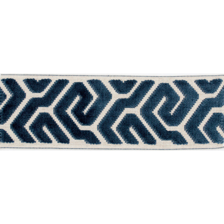 Sutton Tape Marine by Magnolia Designer Trim - 58% Rayon, 31% Poly, 11% Linen China Horizontal: and Vertical: 3.5 - Swanky Fabrics -