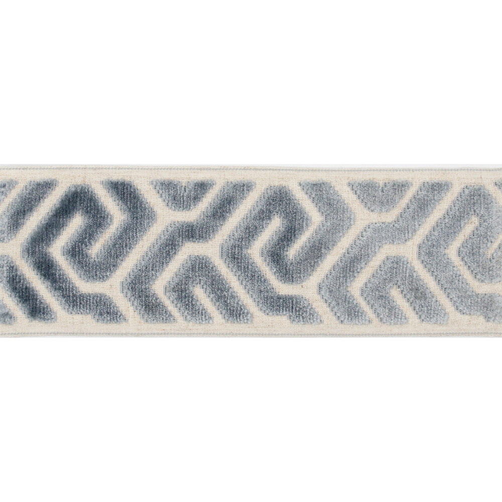 Sutton Tape Sky by Magnolia Designer Trim - 58% Rayon, 31% Poly, 11% Linen China Horizontal: and Vertical: 3.5 - Swanky Fabrics -