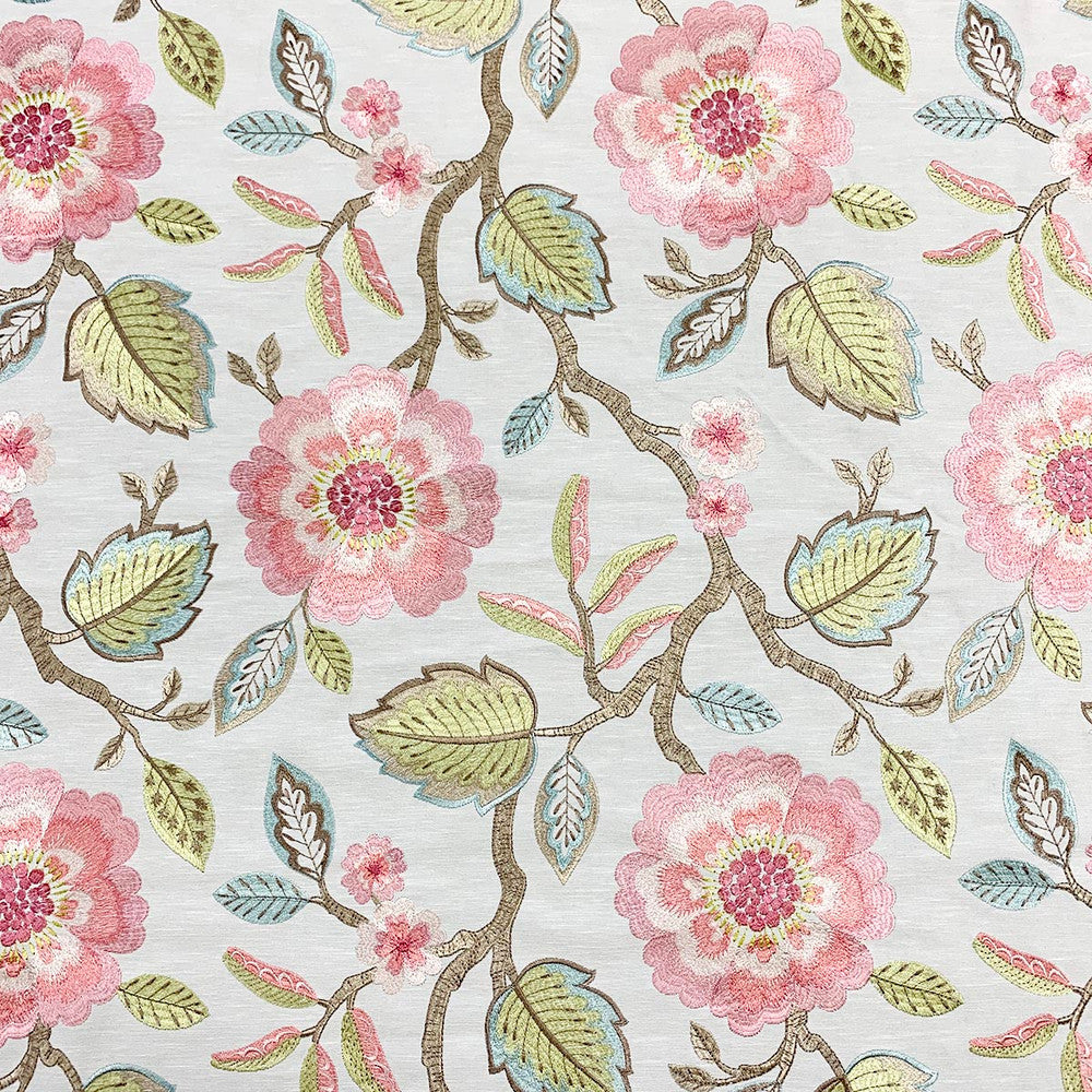 Swazey Pastel by Magnolia Designer Fabric - 76 Poly, 24 Cot (Emb 100 Vis) India 15000 Horizontal: 17 and Vertical: 18.25 51 - Swanky Fabrics -