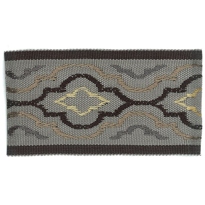 Synergy 1 Flint by Stout Designer Trim Accents Tapes & Borders 83% Spun Viscose 17% Polyester CHINA Horizontal: 2.5 and Vertical: 0 2 in - Swanky Fabrics -