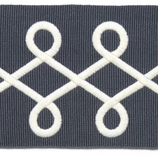 Symphony Navy by Europatex Designer Fabric Symphony 100% Polyester China See Sample Horizontal: N/A and Vertical: N/A 3.00 inches  - Swanky Fabrics -