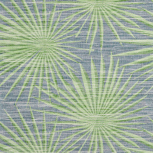 Thibaut Wallpaper Palm Frond Navy and Green T10141